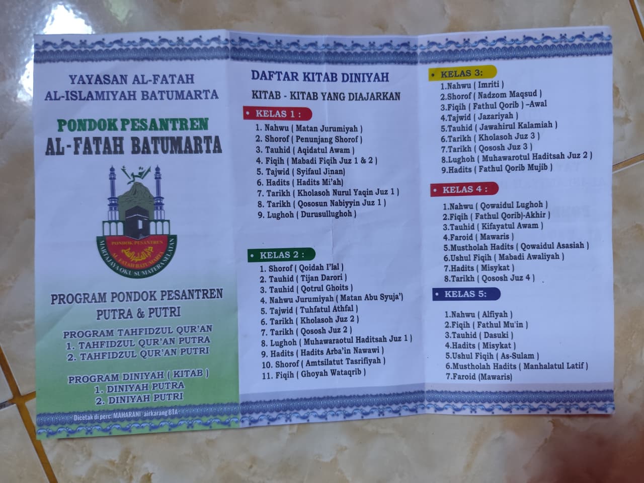 Daftar Kitab Diniyyah